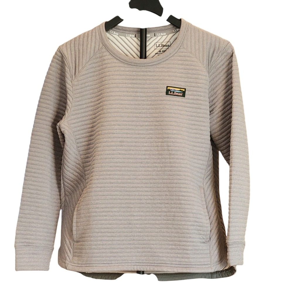 LL Bean Sweatshirt Womens Airlight Knit Crewneck Pullover Sweater Medium Petite